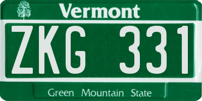 VT license plate ZKG331