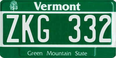 VT license plate ZKG332