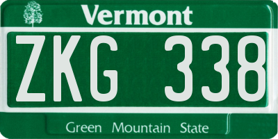 VT license plate ZKG338