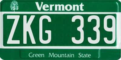 VT license plate ZKG339