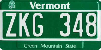 VT license plate ZKG348