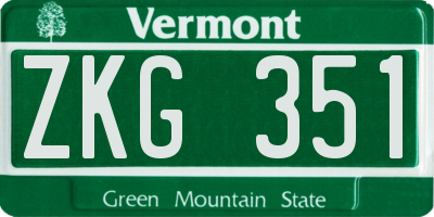 VT license plate ZKG351