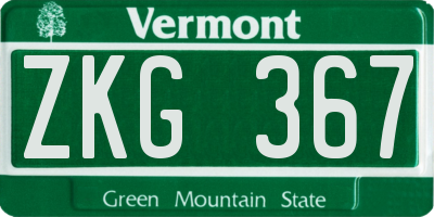 VT license plate ZKG367