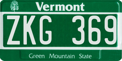 VT license plate ZKG369