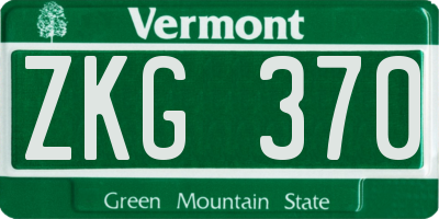 VT license plate ZKG370