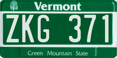 VT license plate ZKG371