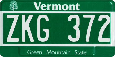 VT license plate ZKG372