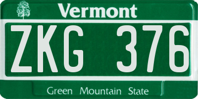 VT license plate ZKG376
