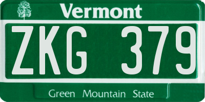 VT license plate ZKG379