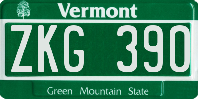 VT license plate ZKG390
