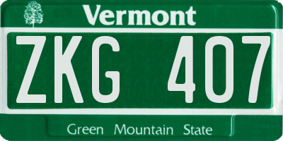 VT license plate ZKG407