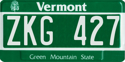 VT license plate ZKG427