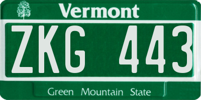 VT license plate ZKG443
