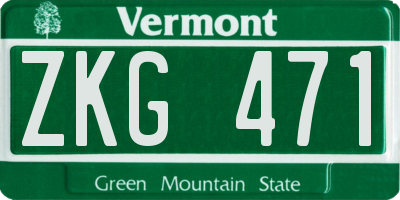 VT license plate ZKG471