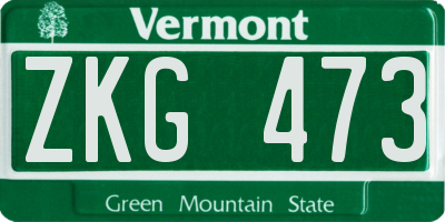 VT license plate ZKG473