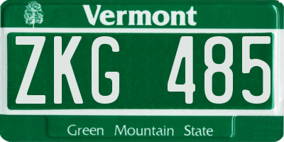 VT license plate ZKG485