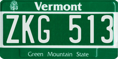 VT license plate ZKG513