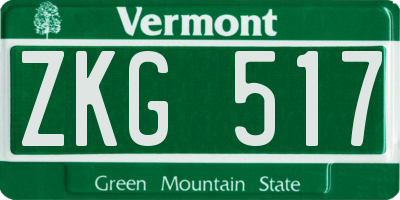 VT license plate ZKG517