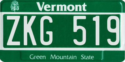 VT license plate ZKG519