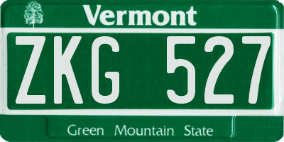 VT license plate ZKG527