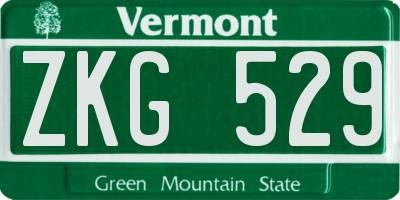 VT license plate ZKG529