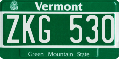 VT license plate ZKG530