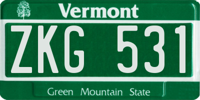 VT license plate ZKG531