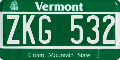 VT license plate ZKG532