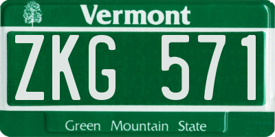 VT license plate ZKG571