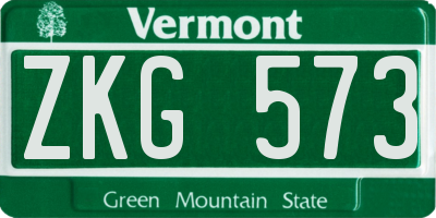 VT license plate ZKG573
