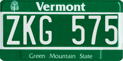 VT license plate ZKG575