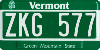 VT license plate ZKG577