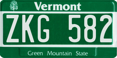 VT license plate ZKG582