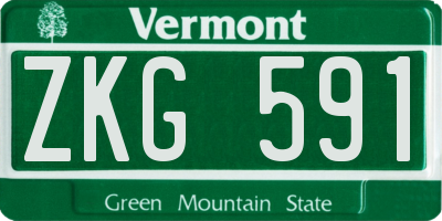 VT license plate ZKG591
