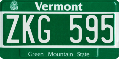VT license plate ZKG595