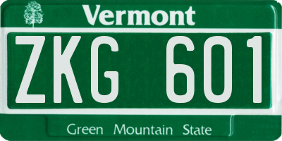VT license plate ZKG601