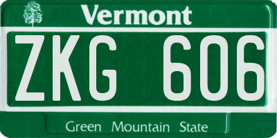 VT license plate ZKG606