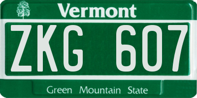 VT license plate ZKG607