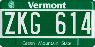 VT license plate ZKG614