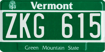VT license plate ZKG615