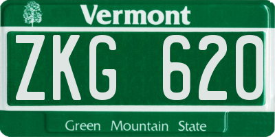 VT license plate ZKG620