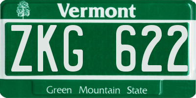 VT license plate ZKG622