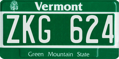 VT license plate ZKG624