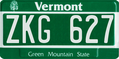 VT license plate ZKG627