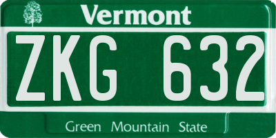 VT license plate ZKG632