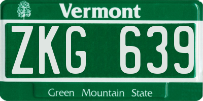 VT license plate ZKG639