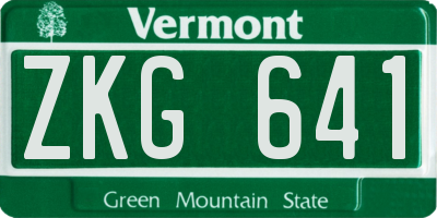 VT license plate ZKG641
