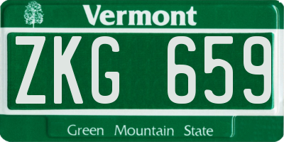 VT license plate ZKG659