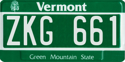 VT license plate ZKG661