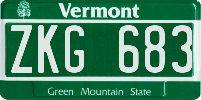 VT license plate ZKG683